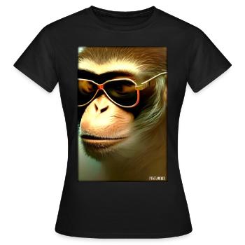 Lunettes de soleil de singe Wildlife Monkey Head Wildlife Zoo - T-shirt Femme - noir - Devant - AI Model Female 172 dark (172cm)