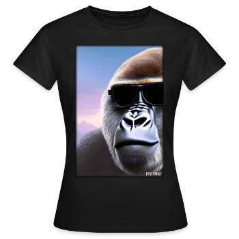 Gorilla Sunglasses Wildlife Forest Animals Wildlife - Women's T-Shirt - black - Front - AI Model Female 172 dark (172cm)
