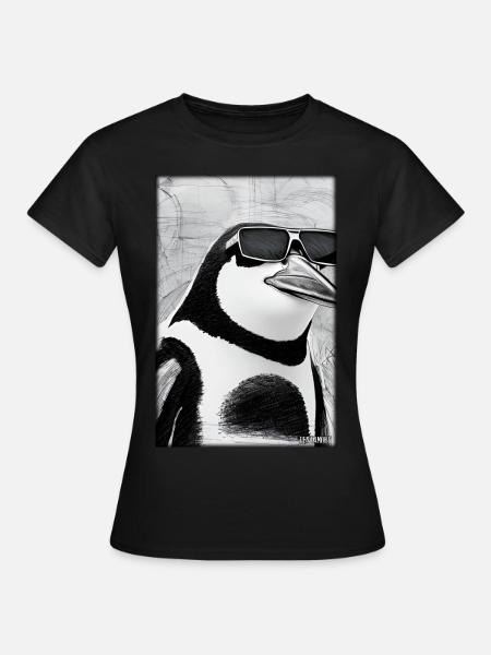 Pinguin Sonnenbrille Wildtier Vogel Seevogel - Frauen T-Shirt - Schwarz