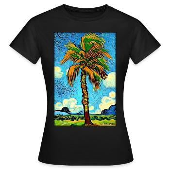 Palm Beach Holiday Summer Sun Sea Travel Holidays - T-shirt Femme - noir - Devant - AI Model Female 172 dark (172cm)