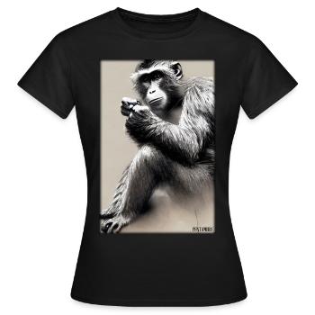 Singe Faune Tête de singe Zoo Animaux de safari - T-shirt Femme - noir - Devant - AI Model Female 172 dark (172cm)