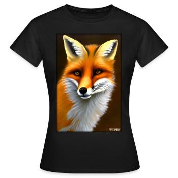 Fuchs Tierwelt Waldtier Tiere Wildnis - Frauen T-Shirt - Schwarz - Vorne - AI Model Female 172 dark (172cm)
