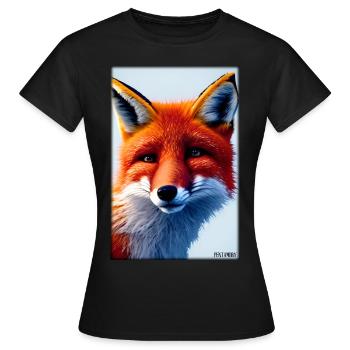 Fuchs Tierwelt Waldtier Tiere Wildnis - Frauen T-Shirt - Schwarz - Vorne - AI Model Female 172 dark (172cm)