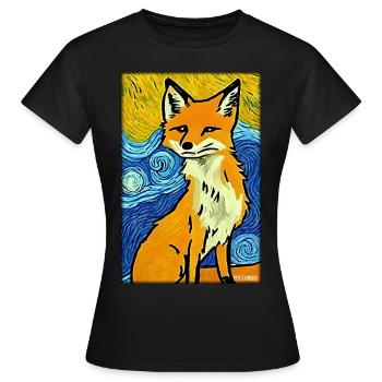 Fuchs Tierwelt Waldtier Tiere Wildnis - Frauen T-Shirt - Schwarz - Vorne - AI Model Female 172 dark (172cm)