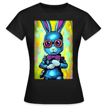 Pâques Pâques Cyber Future Sci-Fi Animal - T-shirt Femme - noir - Devant - AI Model Female 172 dark (172cm)