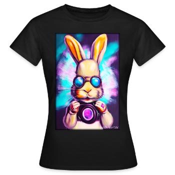 Pâques Pâques Cyber Future Sci-Fi Animal - T-shirt Femme - noir - Devant - AI Model Female 172 dark (172cm)