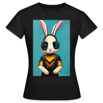 Pâques Pâques Cyber Future Sci-Fi Animal - T-shirt Femme - noir - Devant - AI Model Female 172 dark (172cm)