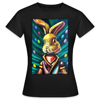 Pâques Pâques Cyber Future Sci-Fi Animal - T-shirt Femme - noir - Devant - AI Model Female 172 dark (172cm)
