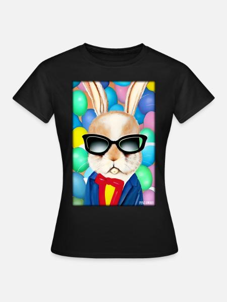 Paashaas Zonnebril Easter Pet Party - Vrouwen T-shirt - zwart