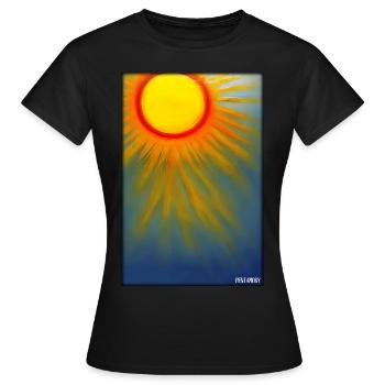 Sonne Sommer Natur Urlaub Sonnenschein Sonnenlicht - Frauen T-Shirt - Schwarz - Vorne - AI Model Female 172 dark (172cm)