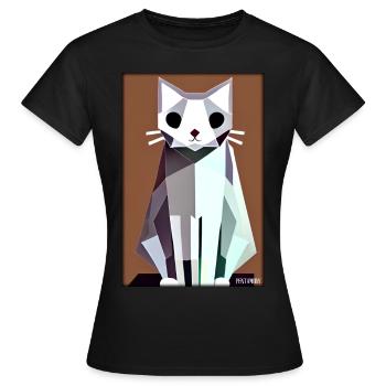 Cat Cat Polygon Animal House Tiger Pet - Women's T-Shirt - black - Front - AI Model Female 172 dark (172cm)