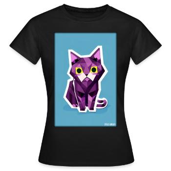 Cat Cat Polygon Animal House Tiger Pet - Women's T-Shirt - black - Front - AI Model Female 172 dark (172cm)