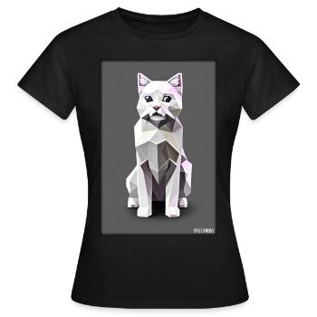 Cat Cat Polygon Animal House Tiger Pet - Women's T-Shirt - black - Front - AI Model Female 172 dark (172cm)
