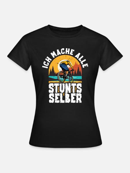 Mountainbiken Downhillbiker - Frauen T-Shirt - Schwarz