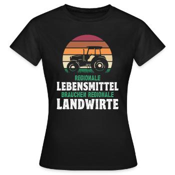Landwirtschaft Regionale Lebensmitte Landwirte - Frauen T-Shirt - Schwarz - Vorne - AI Model Female 172 dark (172cm)