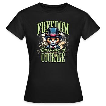 Wohlhabende Katze - Frauen T-Shirt - Schwarz - Vorne - AI Model Female 172 dark (172cm)