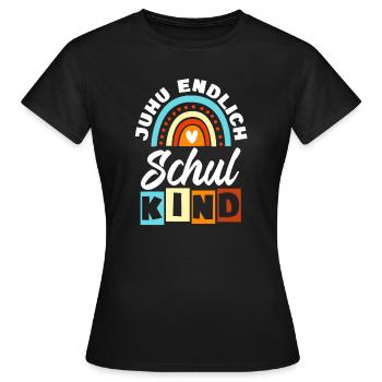 Einschulung Schulkind 2024 Junge Mädchen - Frauen T-Shirt - Schwarz - Vorne - AI Model Female 172 dark (172cm)