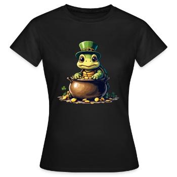 Schildkröte St. Patricks Day Outfit Schildkröten - Frauen T-Shirt - Schwarz - Vorne - AI Model Female 172 dark (172cm)