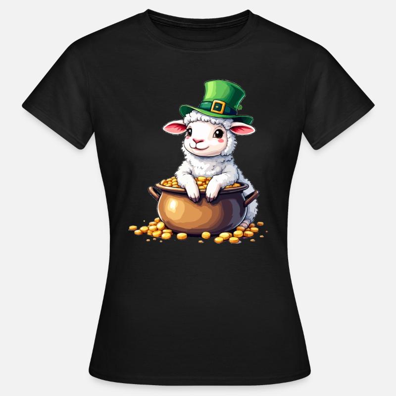 Sheep St. Patrick's Day Outfit Shepherd Sheep - Women's T-Shirt - black
