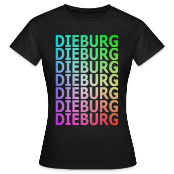 DIEBURGx7 Farbverlauf - Frauen T-Shirt - Schwarz - Vorne - AI Model Female 172 dark (172cm)