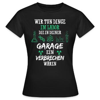 Chimie / Laboratoire / Laboratoire / Sciences / Technicien de laboratoire / chimiste - T-shirt Femme - noir - Devant - AI Model Female 172 dark (172cm)