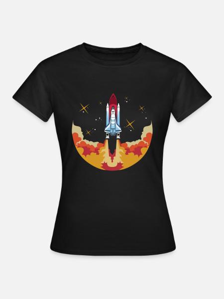 Space shuttle launch Astronaut - Frauen T-Shirt - Schwarz