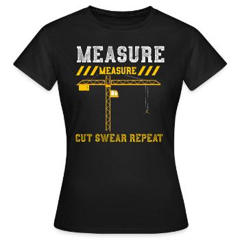 Mesure Mesure Coupe Jurer Répéter - T-shirt Femme - noir - Devant - AI Model Female 172 dark (172cm)