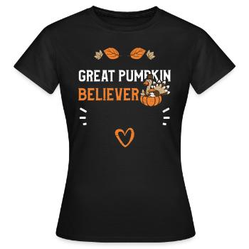Grand croyant à la citrouille - T-shirt Femme - noir - Devant - AI Model Female 172 dark (172cm)
