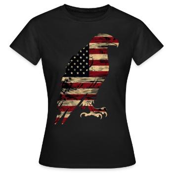 Drapeau américain Eagle Silhouette American Heritage 2 - T-shirt Femme - noir - Devant - AI Model Female 172 dark (172cm)