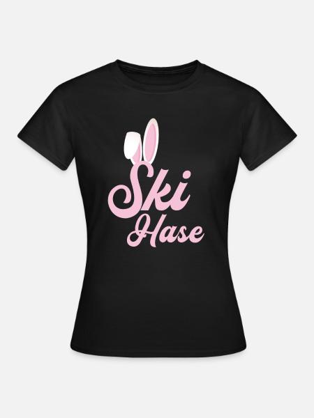 Skihase - Frauen T-Shirt - Schwarz