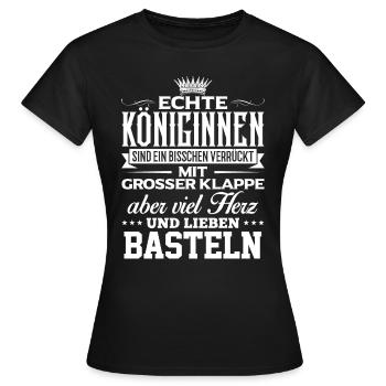 BASTELN - liebe - Frauen T-Shirt - Schwarz - Vorne - AI Model Female 172 dark (172cm)