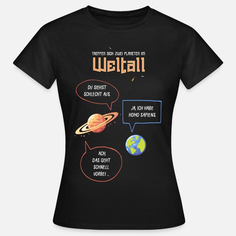 Space Homo Sapiens scientists for future - Women's T-Shirt - black