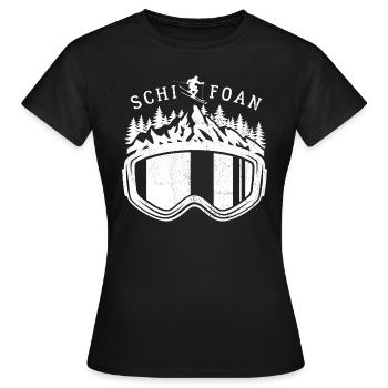 Schi Foan, Ski, Apres Ski, Wintersport, Skiurlaub - Frauen T-Shirt - Schwarz - Vorne - AI Model Female 172 dark (172cm)