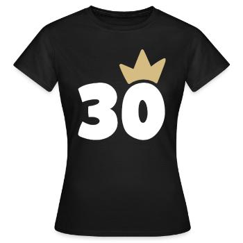 30 Krone Nummer 30 - Frauen T-Shirt - Schwarz - Vorne - AI Model Female 172 dark (172cm)