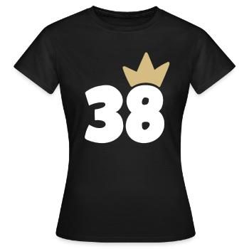 38 Krone Nummer 38 - Frauen T-Shirt - Schwarz - Vorne - AI Model Female 172 dark (172cm)