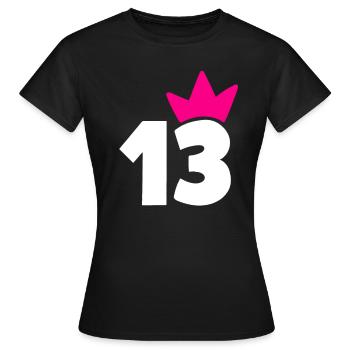 13 Krone Girl 13 - Frauen T-Shirt - Schwarz - Vorne - AI Model Female 172 dark (172cm)