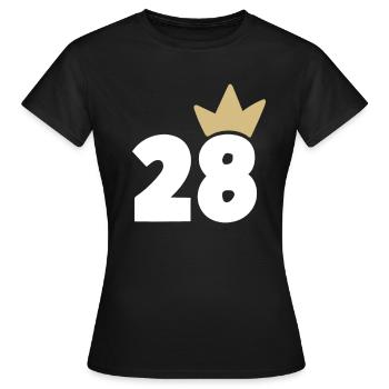 28 Krone Nummer 28 - Frauen T-Shirt - Schwarz - Vorne - AI Model Female 172 dark (172cm)