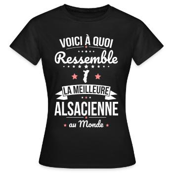 Voici à quoi ressemble la meilleure Alsacienne - T-shirt Femme - noir - Devant - AI Model Female 172 dark (172cm)