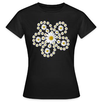marguerites fleurs florales florales - T-shirt Femme - noir - Devant - AI Model Female 172 dark (172cm)