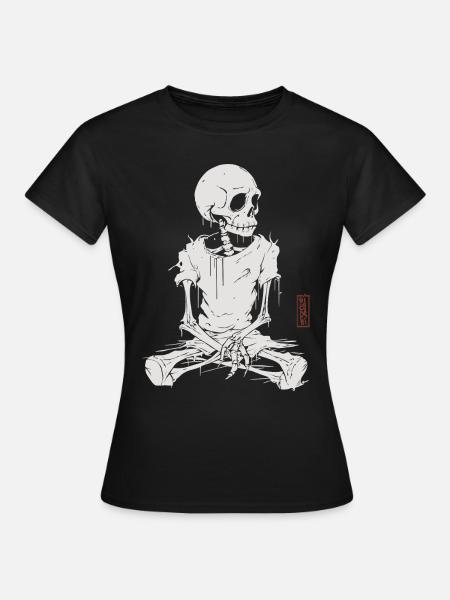 Sitting Skull - Frauen T-Shirt - Schwarz