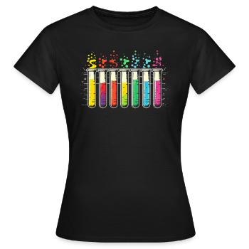 Chimie Biologie Biochimie Tubes à essai - T-shirt Femme - noir - Devant - AI Model Female 172 dark (172cm)