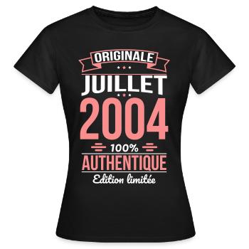 20th Anniversary - Original - July 2004 - Women's T-Shirt - black - Front - AI Model Female 172 dark (172cm)