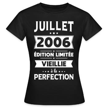 18th Anniversary - July 2006 Perfection - Women's T-Shirt - black - Front - AI Model Female 172 dark (172cm)
