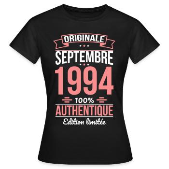 30th Anniversary - Original - September 1994 - Women's T-Shirt - black - Front - AI Model Female 172 dark (172cm)