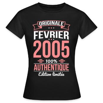 20th Anniversary - Original - February 2005 - Women's T-Shirt - black - Front - AI Model Female 172 dark (172cm)