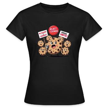 Cookie Rebellion - Conception amusante de protestation de biscuits - T-shirt Femme - noir - Devant - AI Model Female 172 dark (172cm)