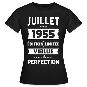 70th Anniversary - July 1955 Perfection - Women's T-Shirt - black - Front - AI Model Female 172 dark (172cm)