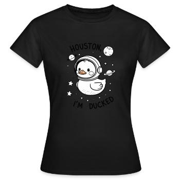 Houston, je suis esquivé – Gag de l’espace - T-shirt Femme - noir - Devant - AI Model Female 172 dark (172cm)