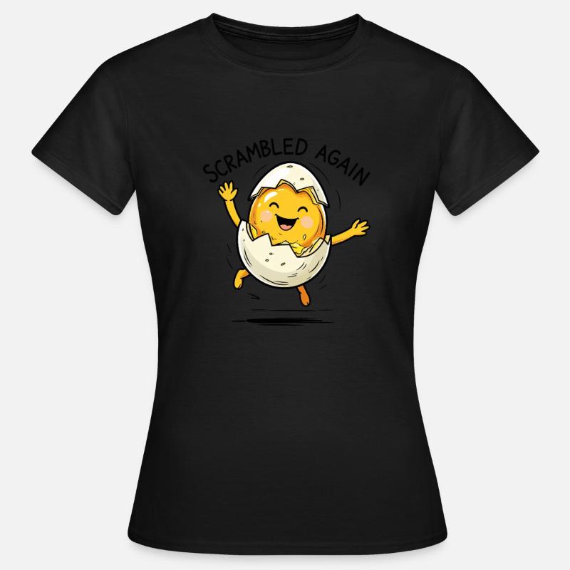 Mixed up again – egg with humor - Women's T-Shirt - black