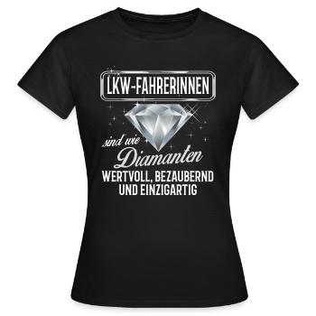 LKW-FAHRERINNEN - DM - Frauen T-Shirt - Schwarz - Vorne - AI Model Female 172 dark (172cm)